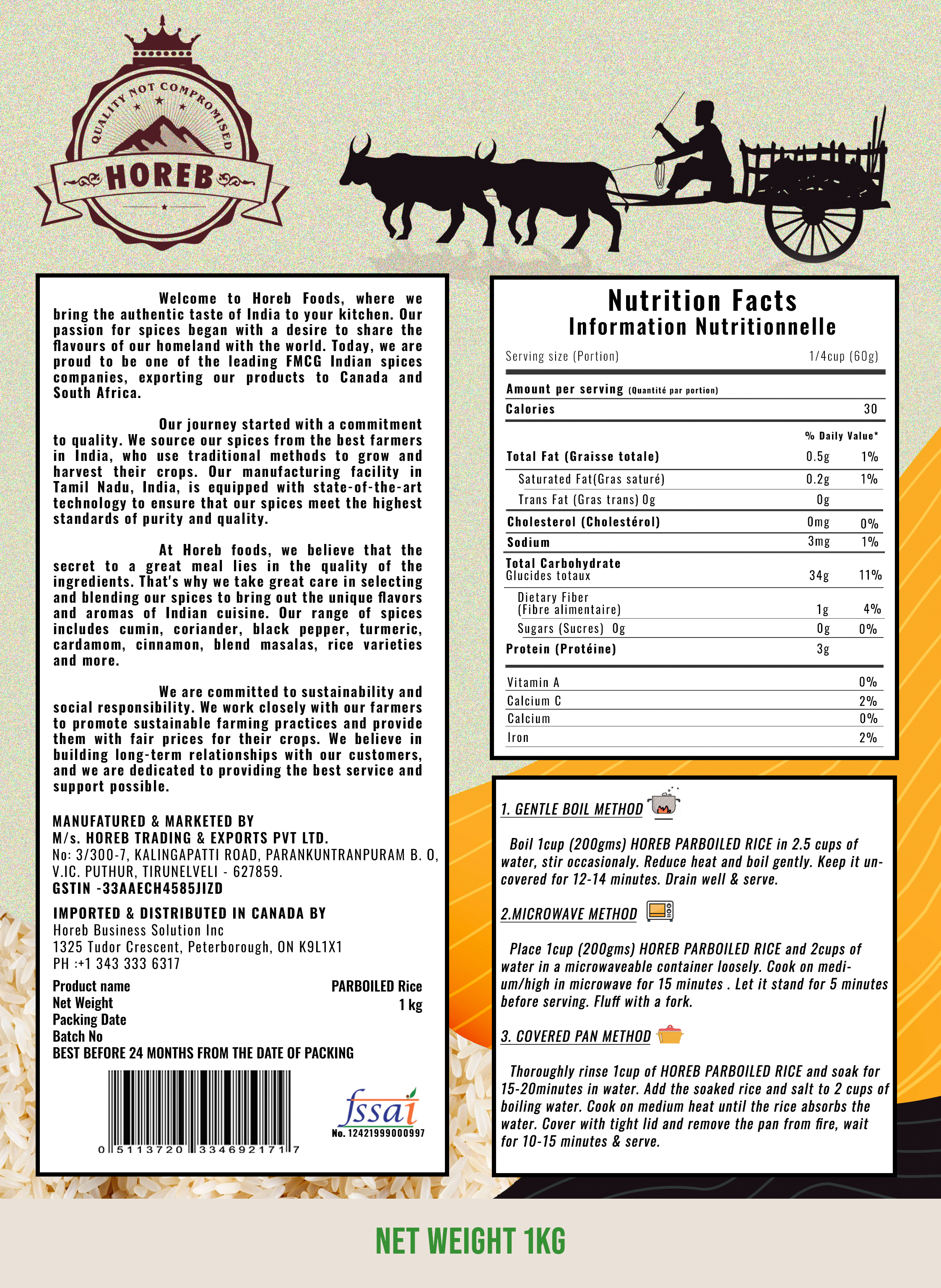 Parboiled Rice - Back